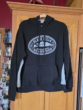 Deadwood Black Hooded Pullover Sweatshirt with Grey Accents